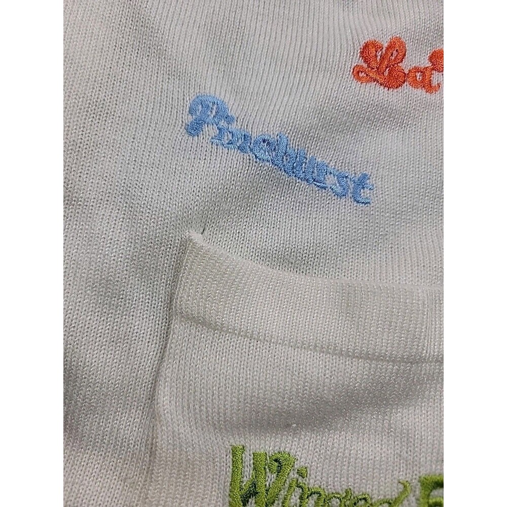 Vtg Andreno Argenti Cardigan Sweater Womens L White Golf Button Knit Embroidered - Picture 8 of 16